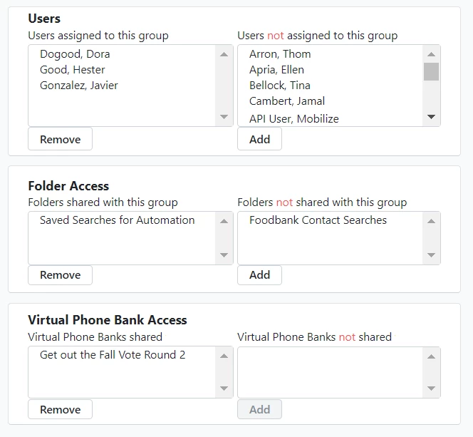 example of adding users to groups