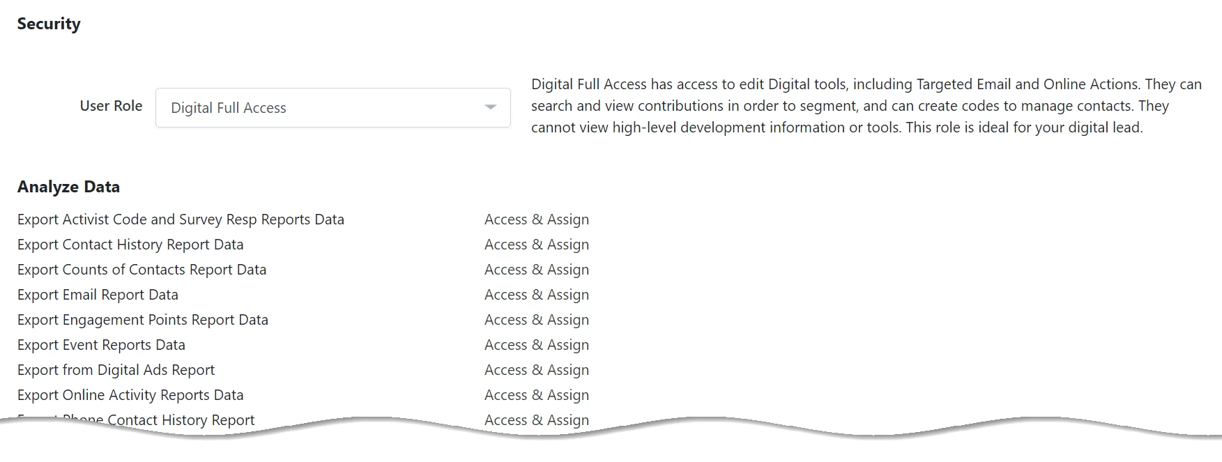 example of some security functions in a list
