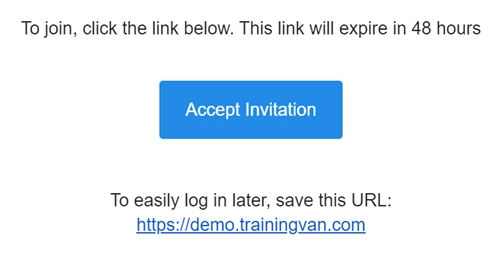 Example of an ActionID login invitation