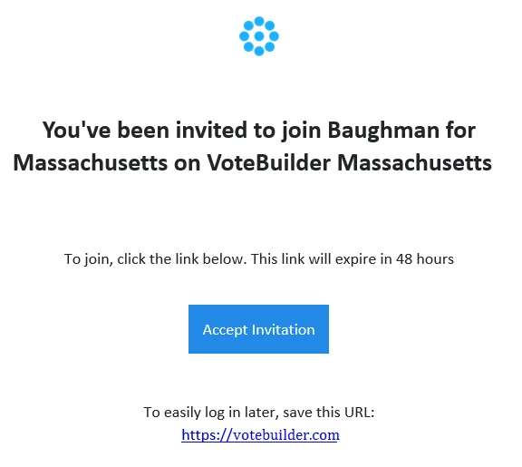 Example of welcome invite message