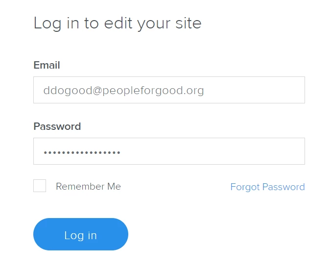 weebly login screen
