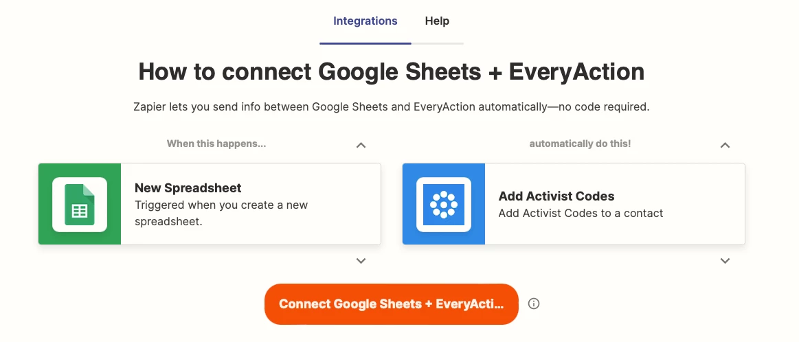 Connect Google Sheets + EveryAction