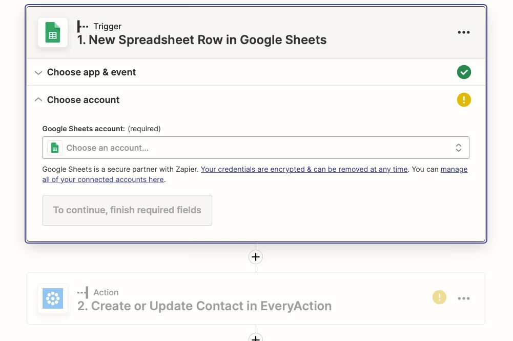 New spreadsheet row in Google Sheets