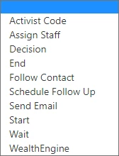 Step types in Create a List