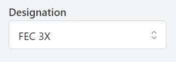 example of designation filter selected