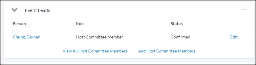 Event leads listed in section