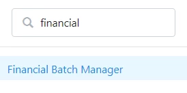 Search box in sidebar for financial