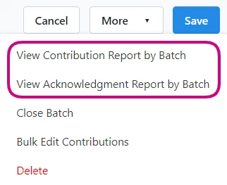 highlight of prefiltered reports from the More menu