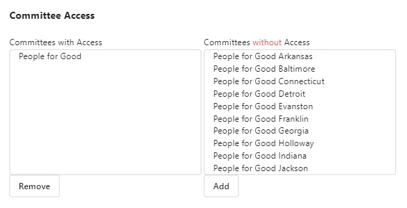 committee selector in the scripts window