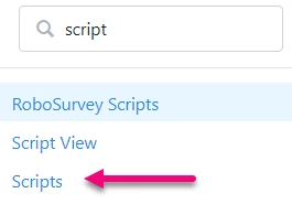 close up of the search area in the sidebar that says Scripts