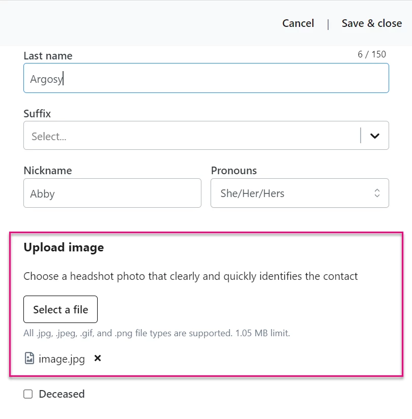 Edit basic information Upload image