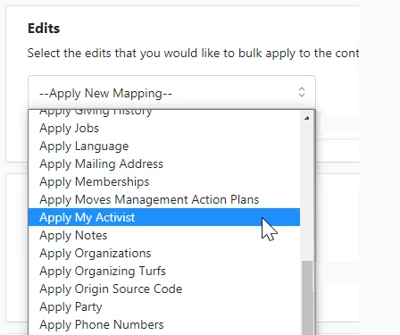 Apply mapping example