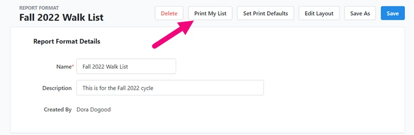 Print My List highlighted