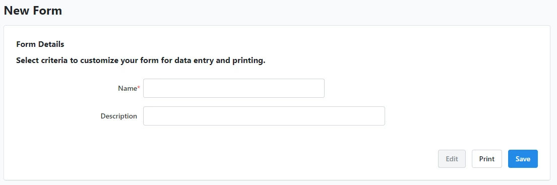 screenshot of the form creator
