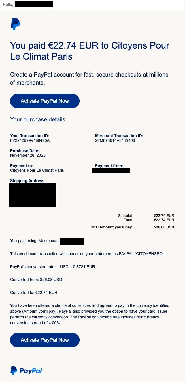 PayPal Direct - Sample Donation Confirmation.png