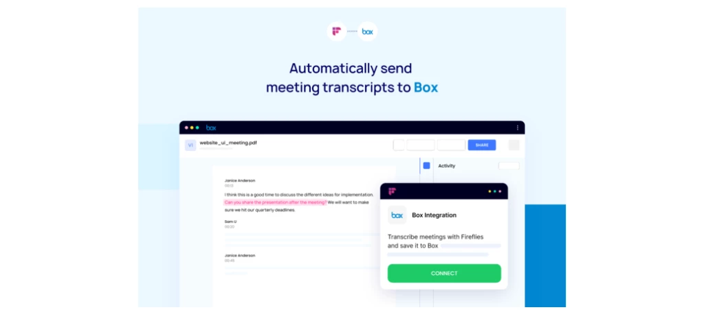 Intégration de Box et Fireflies.ai