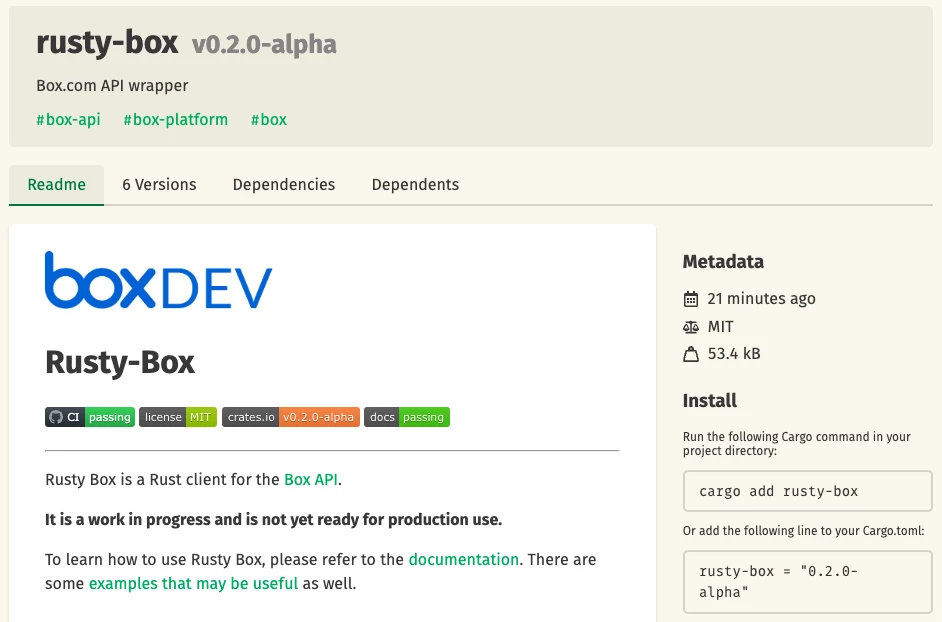 Rust client for Box Platform released | Community