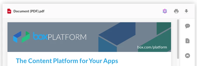 Box AI UI Element (part of the Preview UI Element)
