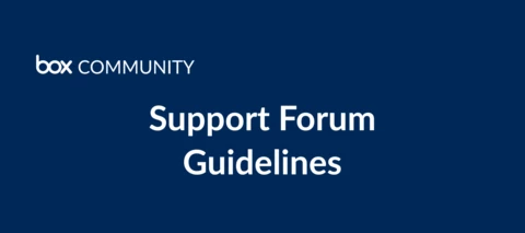Box Community Support Forum Guidelines