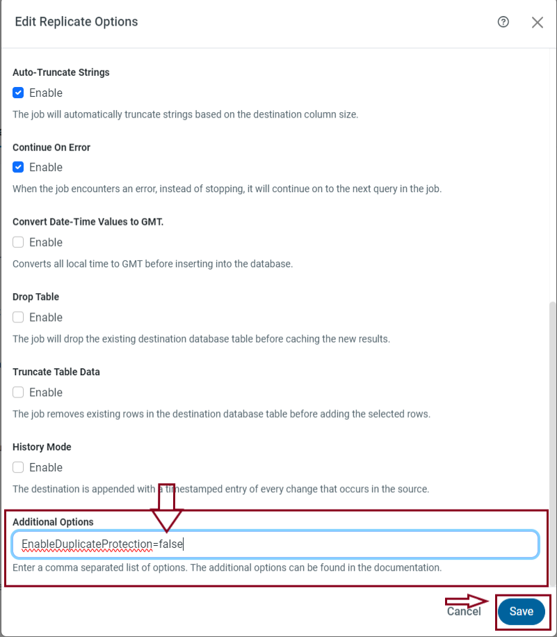 Sync Failed to cache row xxxxx Array dimensions exceeded