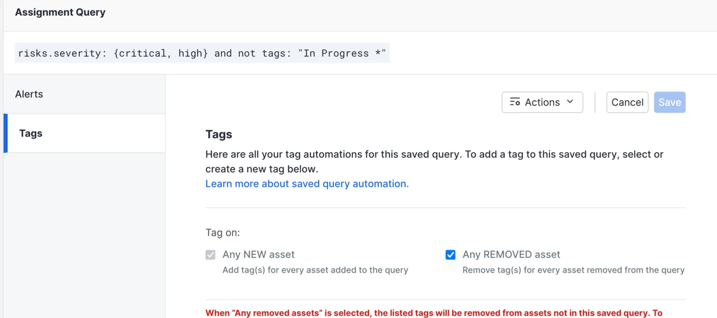 Use auto tagging to manage risky asset assignments in ASM | Censys ...