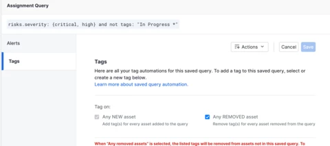 Use auto tagging to manage risky asset assignments in ASM