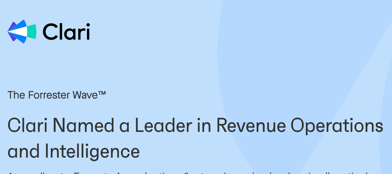 Clari is a leader in the Forrester Wave: Revenue Operations and Intelligence 2022