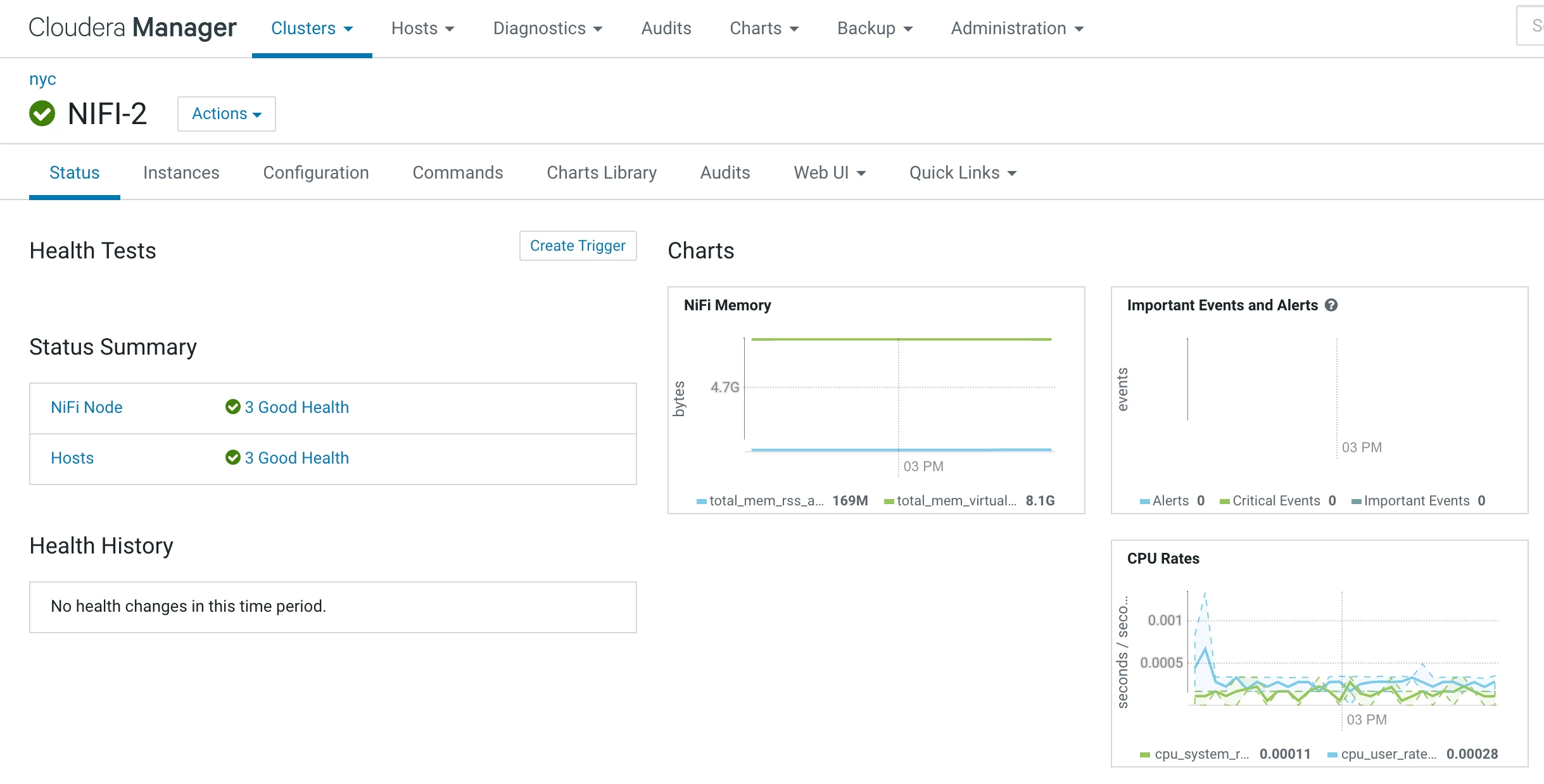 Screenshot with new NiFi metrics charts added