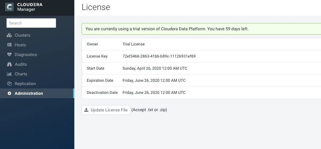 From Administrator / License