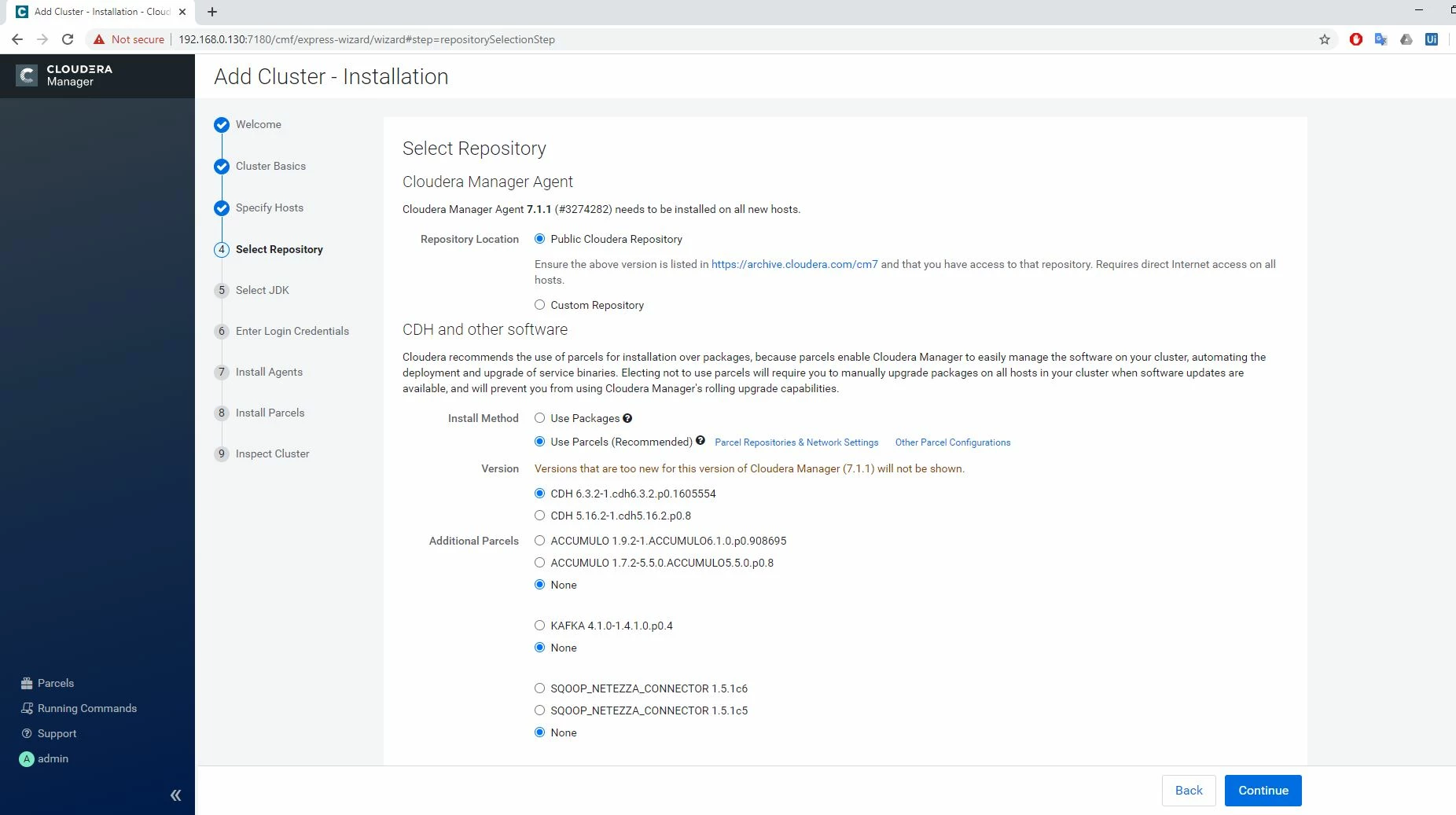 Cloudera Manager 7.1.1 got only CDH 6.3 anf 5.16