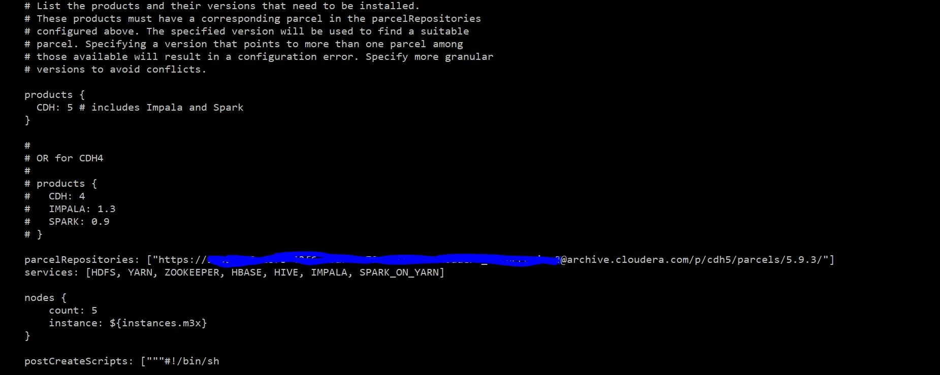 URL used to launch 5 EC2 nodes and download reporitories