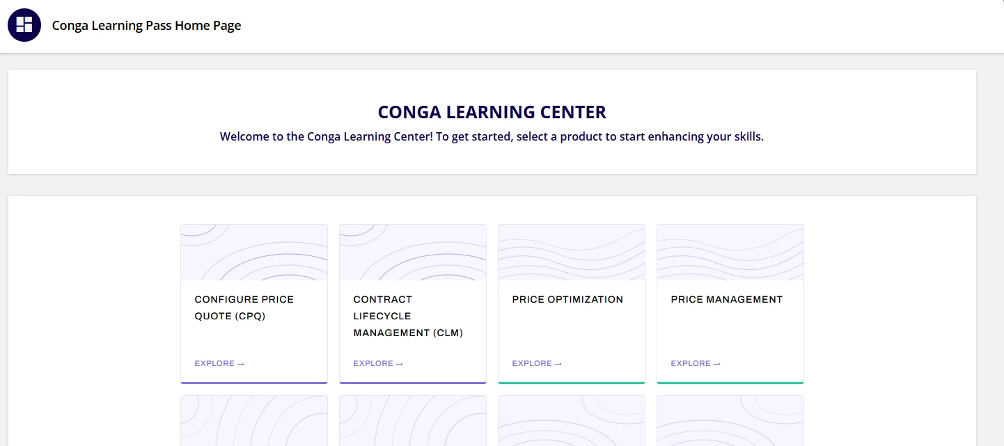 Conga Learning Center Home Page