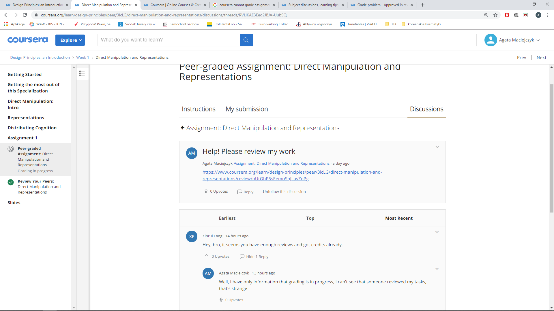 graded assignments on coursera