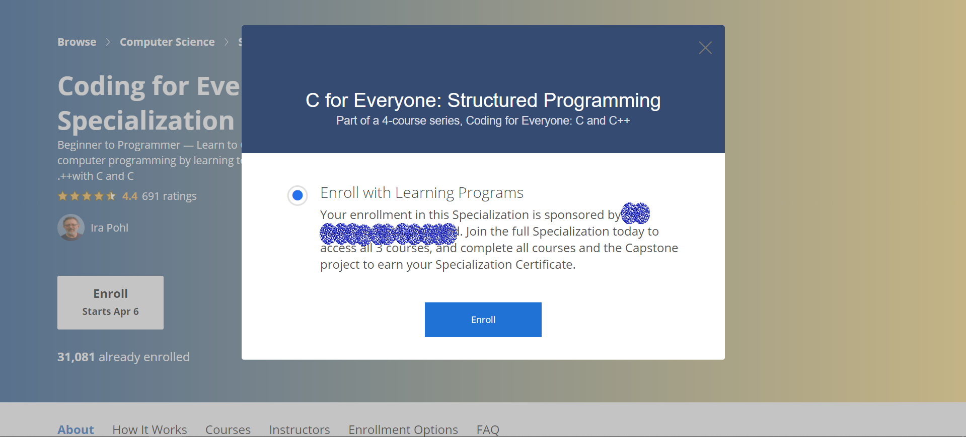 How To Unenroll From A Coursera Sponsored Program Coursera Community