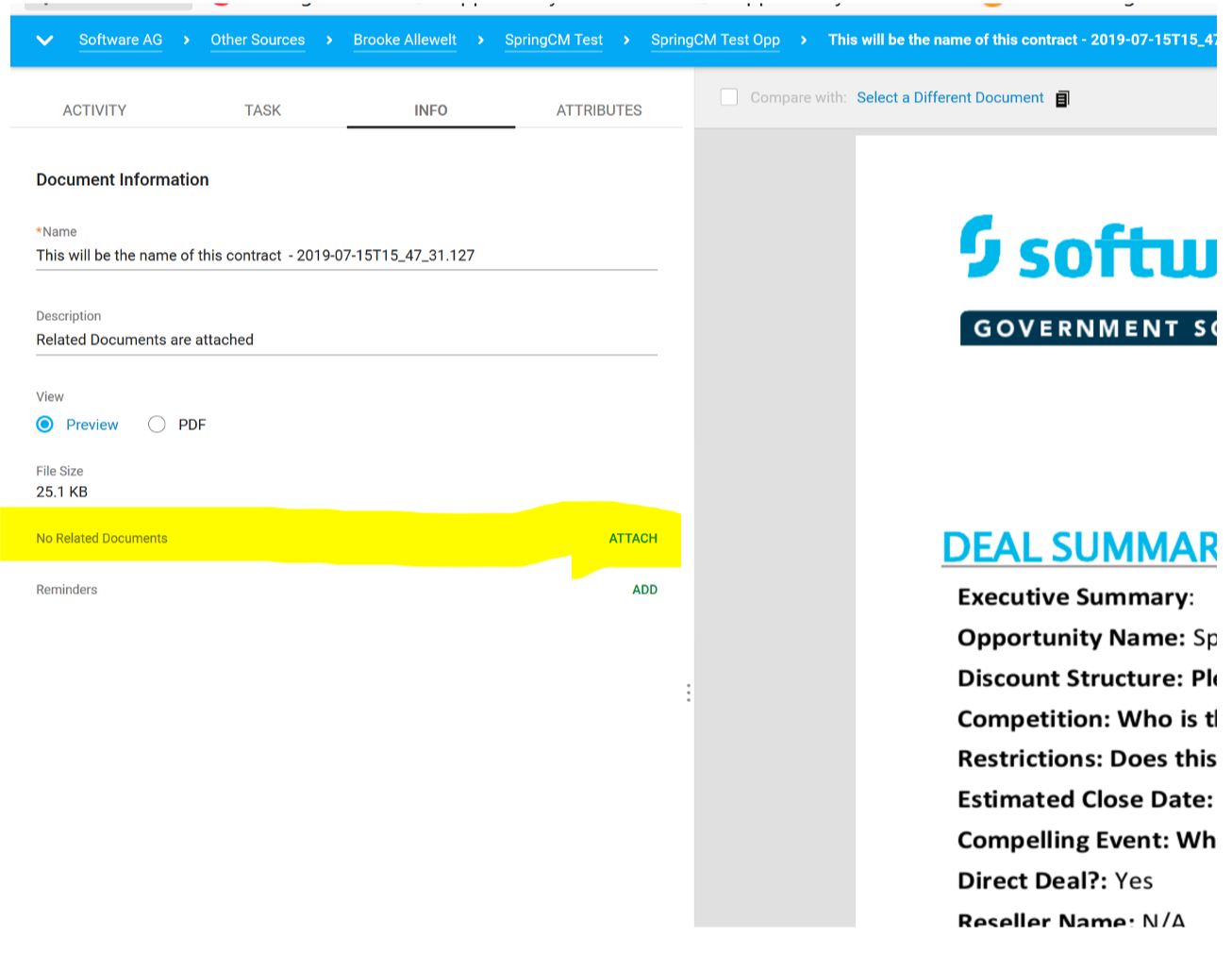 attachment documents springcm