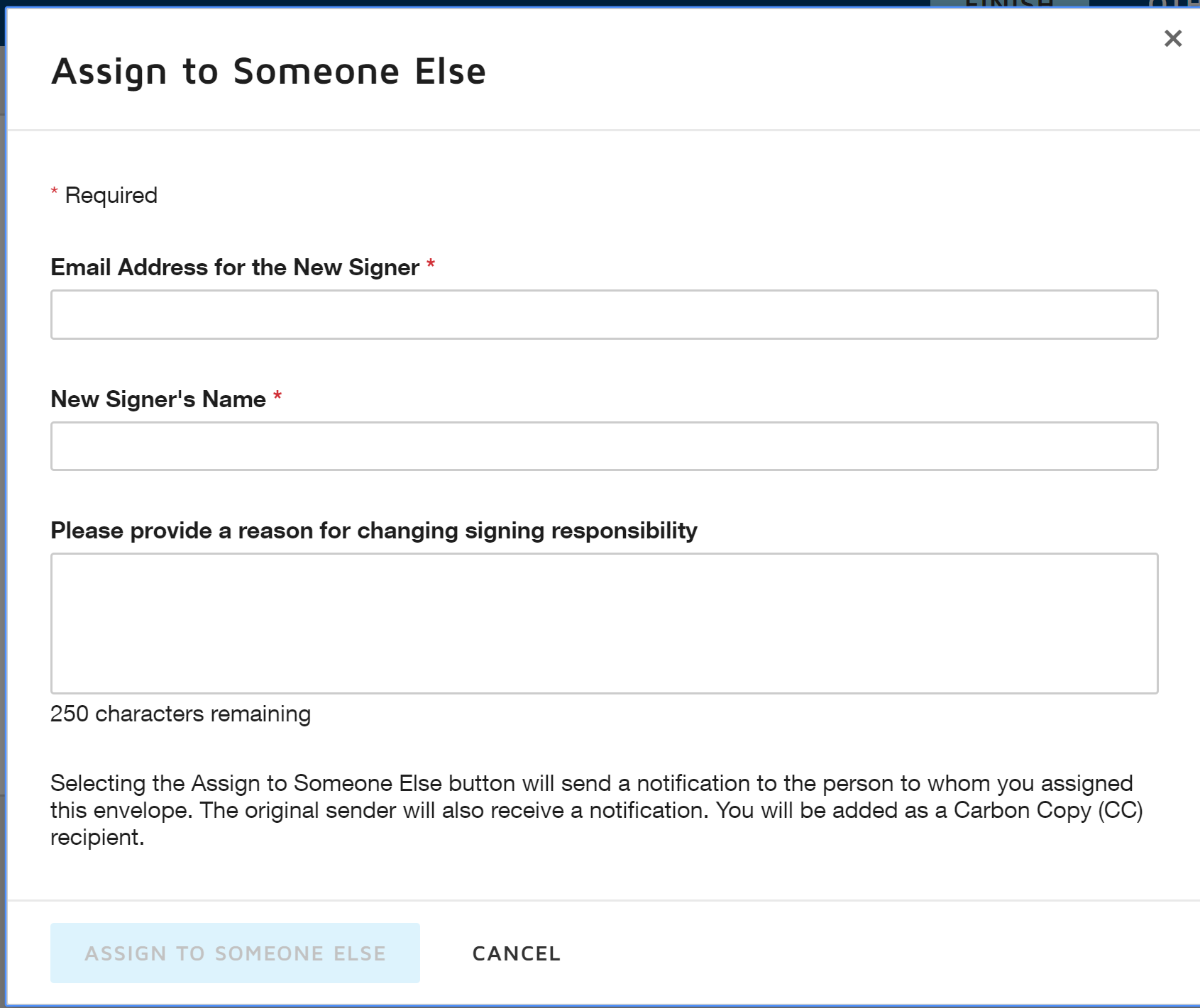 Assign to Someone Else