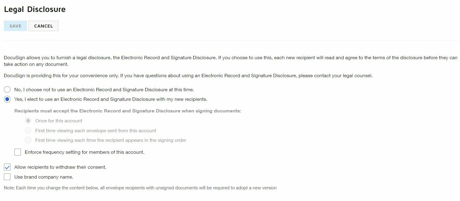 DocuSign Legal Disclosure