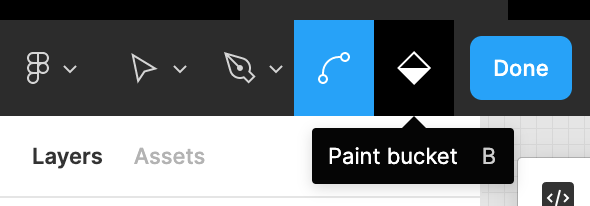 Paint Bucket tool in the top Figma toolbar