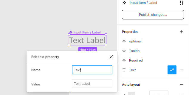 Change the name of Text Property, original name is Label text