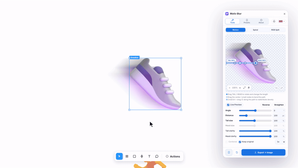 How to make a real motion blur in Figma (directional, curved, reusable ...