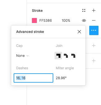 Advanced Stroke → Dashes