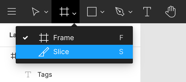 Slice tool in Figma