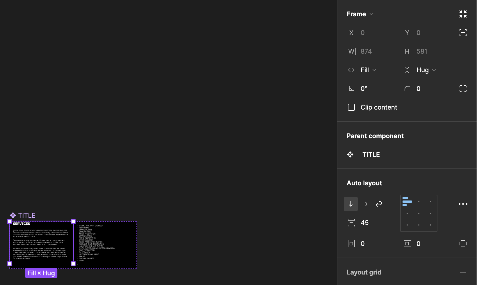 Left Hand nested autolayout