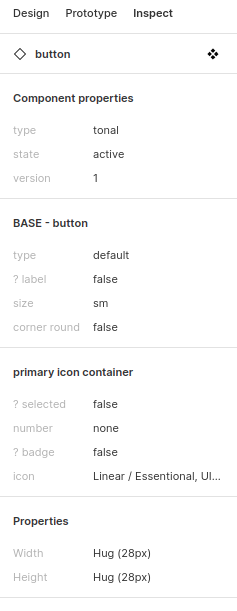 An example of nested component (button)