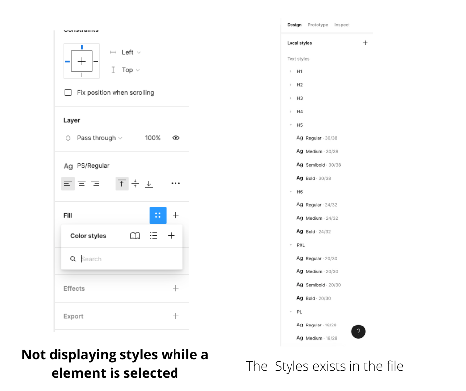 Figma styles error