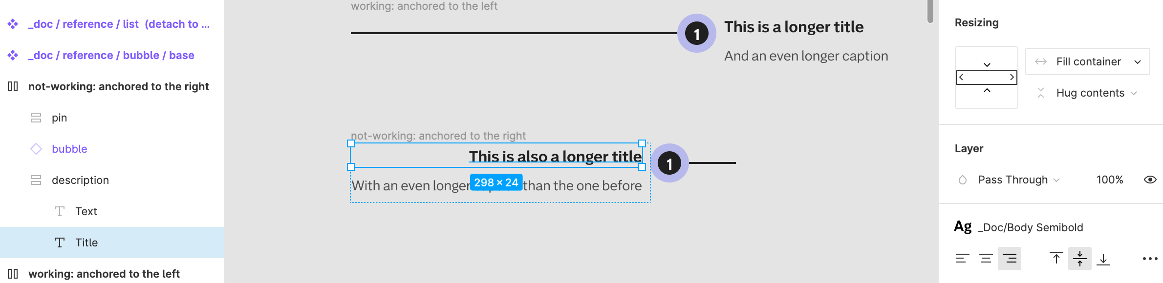 Title now has fill-container setting