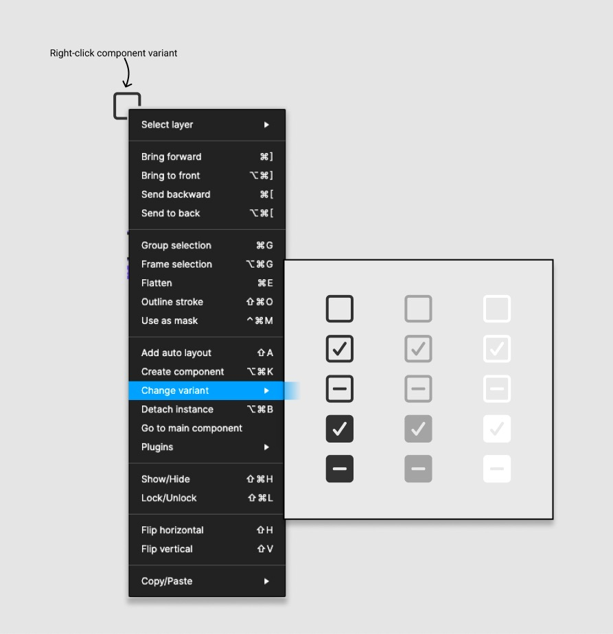 Variant - Right Click Variant Panel