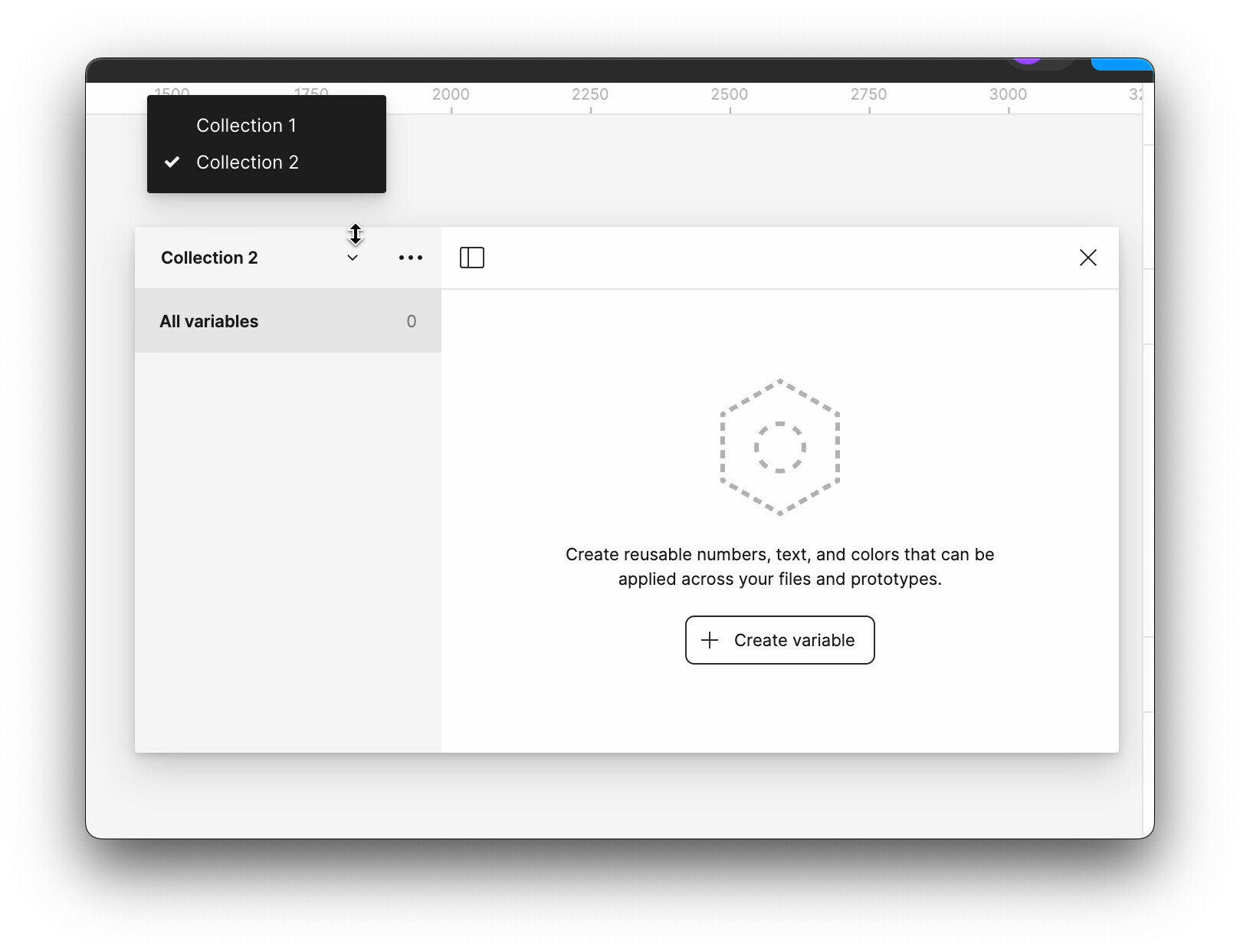 figma - bug - variable dialog resizable through collection select - 1