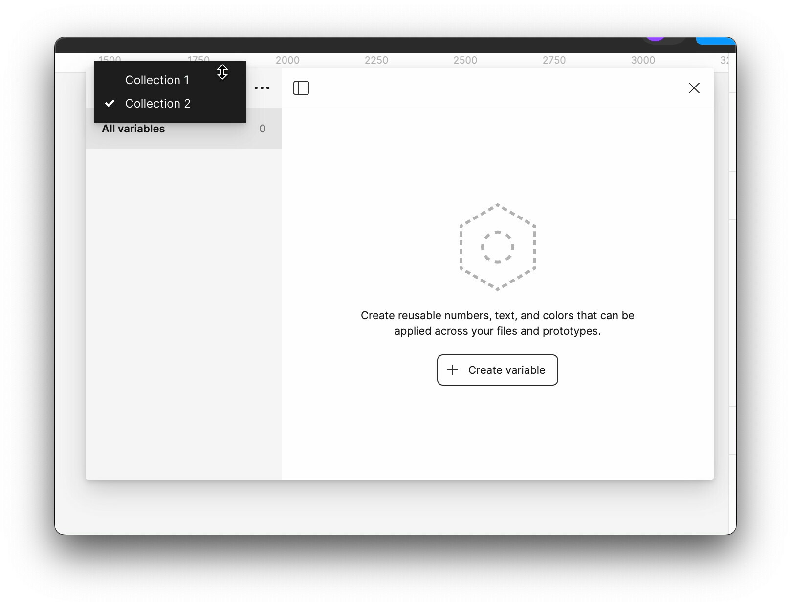 figma - bug - variable dialog resizable through collection select - 0