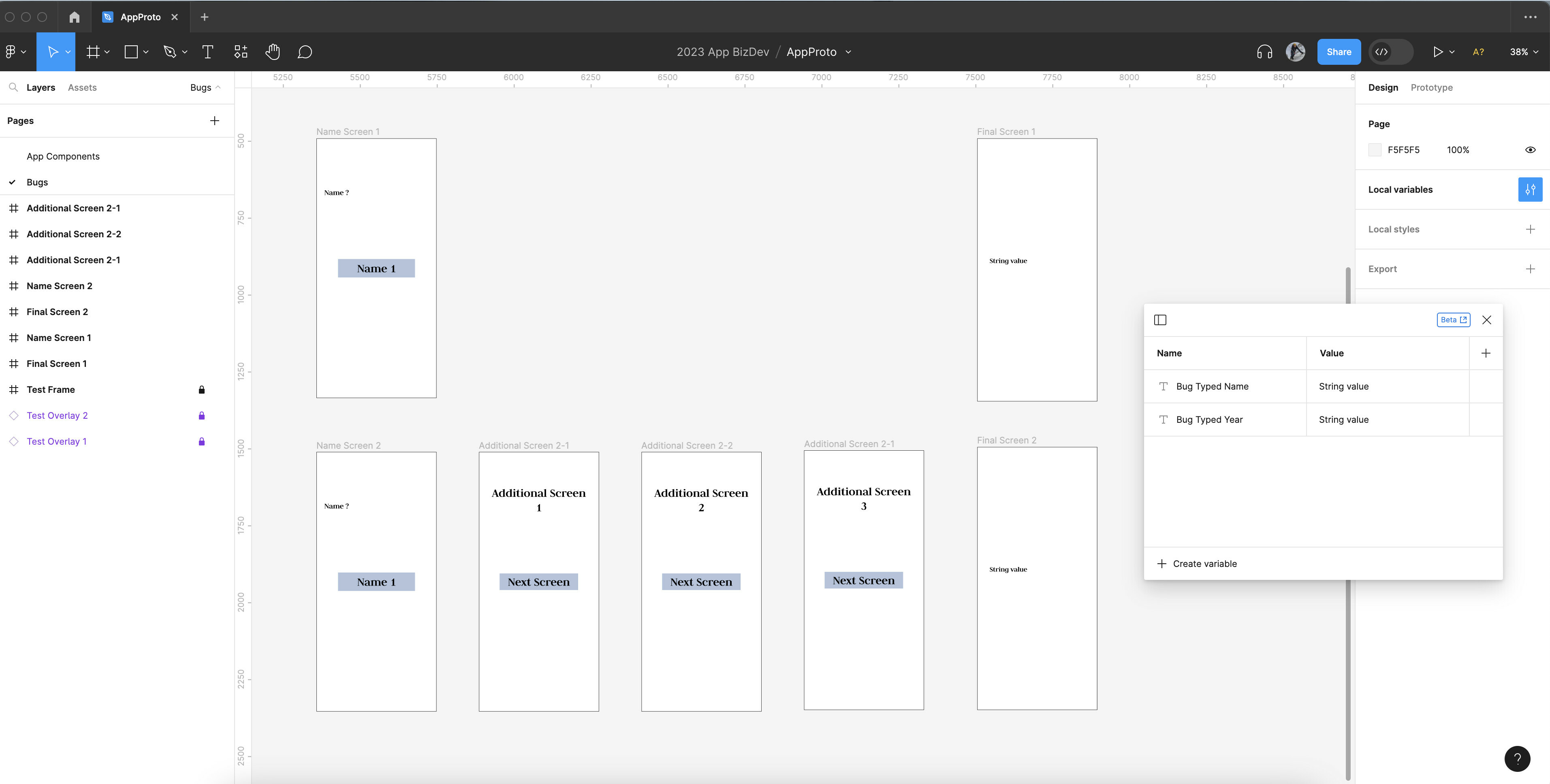 Screenshot 1 - 2 scenarios & local variables set-up